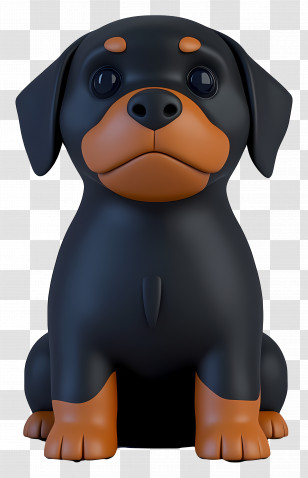 3d Rottweiler - Cute Cartoon Dog With Black And Brown Fur Transparent PNG