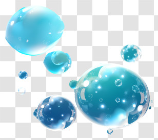 Soap Foam Bubbles - Blue Water Bubbles Illustration Transparent PNG