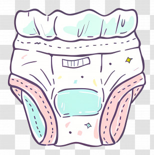 Diaper - Cute Cartoon Diaper Transparent PNG