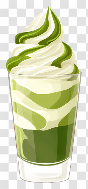 National Parfait Day - Matcha Parfait With Cream Layers Transparent PNG