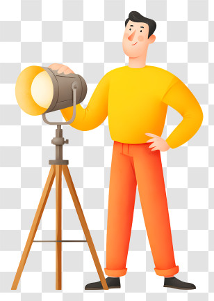 Man Using A Reflector - Man With Studio Spotlight Transparent PNG