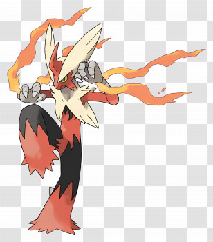 Blaziken - Dynamic Fire Bird Creature Transparent PNG