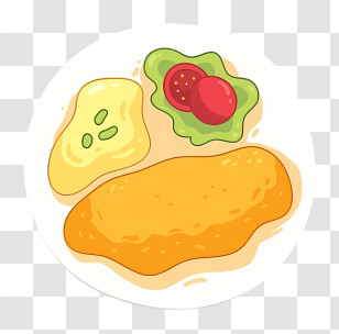 Thai Food - Plate With Omelette And Salad Transparent PNG