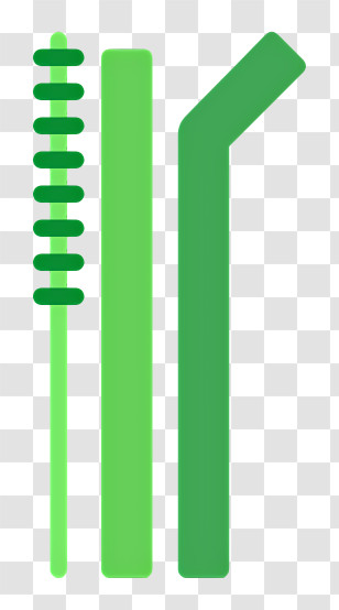 Drinking Straws - Green Reusable Straws With Cleaning Brush Transparent PNG