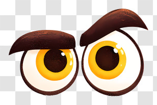 Coffee Bean Eyes - Cartoon Eyes With Expressive Look Transparent PNG