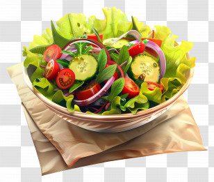 Healthy Salad - Illustration Of Fresh Vegetable Salad Transparent PNG