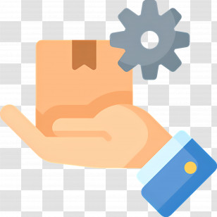 Parcel Delivery - Hand Holding Package With Gear Transparent PNG