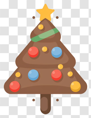 Chocolate Christmas Tree - Festive Christmas Tree Transparent PNG