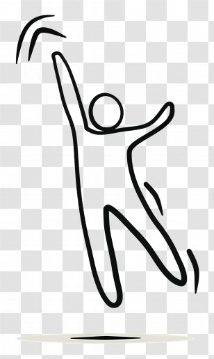 Stick Figure Falling - Stick Figure Jumping Illustration Transparent PNG