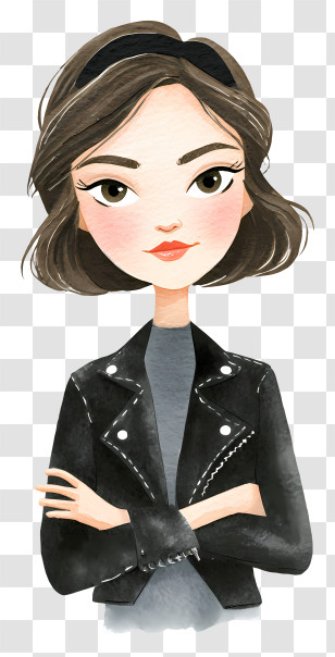 Woman Wearing Black Jacket - Woman In Leather Jacket For Fashion Statement Transparent PNG