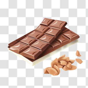 Milk Chocolate - Chocolate Bars With Almonds Transparent PNG