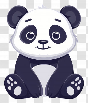 Cartoon Panda - Happy Cartoon Panda Artwork Transparent PNG