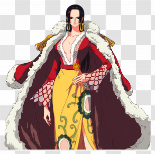 Boa Hancock - Elegant Cartoon Character In Stylish Outfit Transparent PNG