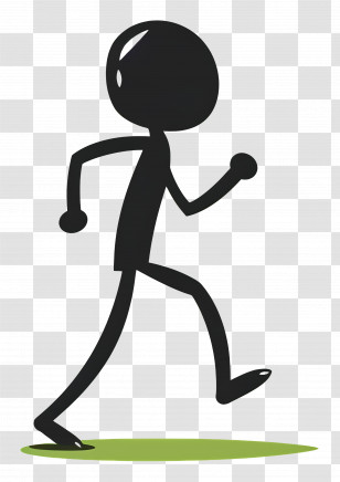 Stick Figure Running - Running Stick Figure Transparent PNG