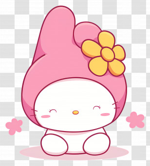 My Melody - Cute Pink Cartoon Character With Flower Transparent PNG