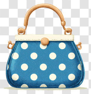 Cute Blue Purse - Trendy Polka Dot Handbag Transparent PNG