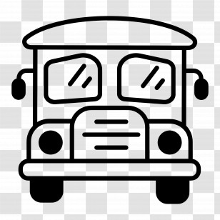 School Bus - Simple Bus Icon Transparent PNG