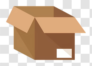 Box - Brown Open Cardboard Box Illustration Transparent PNG
