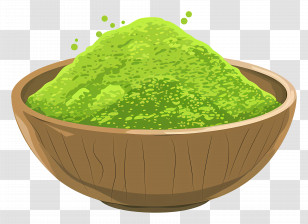 Matcha Powder - Matcha Powder In Wooden Bowl Transparent PNG