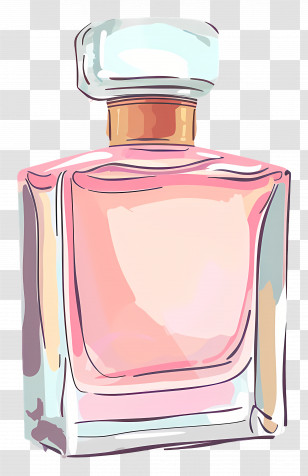 Perfume Bottle - Illustrated Perfume Bottle With Elegant Design Transparent PNG