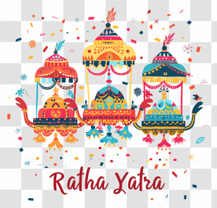 Ratha Yatra - Festive Ratha Yatra Chariots Transparent PNG