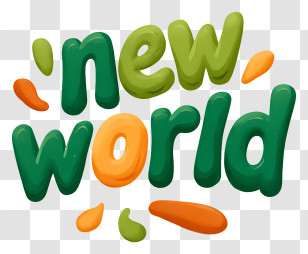 New World - New World Colorful Text Transparent PNG