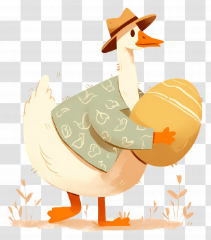 Goose Carrying Egg - Cartoon Duck Carrying Egg Transparent PNG
