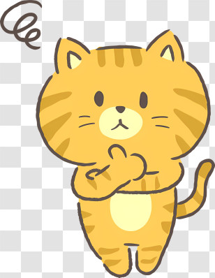 Cartoon Cat - Adorable Cartoon Orange Tabby Cat Illustration Transparent PNG