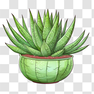 Aloe Vera - Potted Aloe Vera Plant Transparent PNG