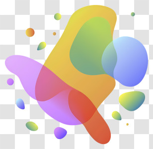 Cartoon - Colorful Abstract Fluid Shapes In Modern Art Style Transparent PNG