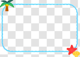 Cartoon - Beach Themed Frame Illustration Transparent PNG