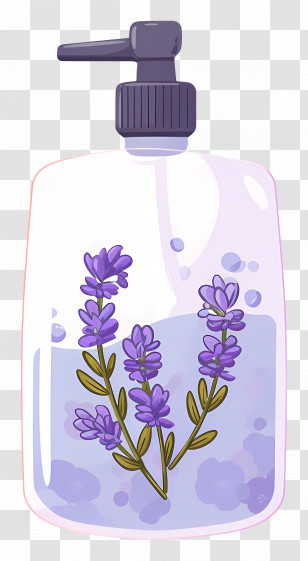 Lavender Shampoo - Lavender Pump Bottle For Soap Or Skincare Transparent PNG
