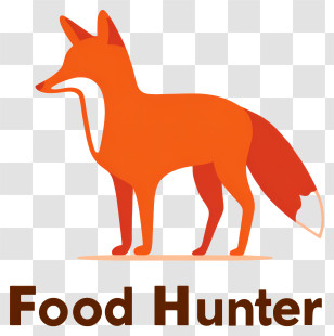 Food Hunter Logo - Orange Fox Food Hunter Logo Transparent PNG