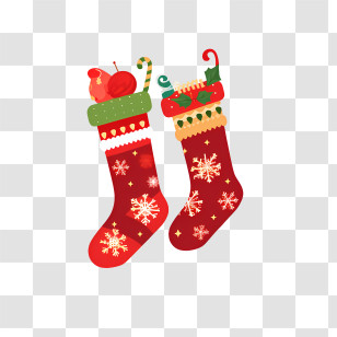 Christmas Stocking - Colorful Christmas Stockings With Festive Decorations Transparent PNG