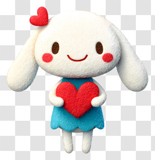 Cinnamoroll Holding Heart - White Cartoon Character Holding A Heart Transparent PNG