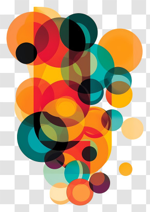 Abstract Colorful Shapes - Abstract Overlapping Circle Design In Vibrant Colors Transparent PNG