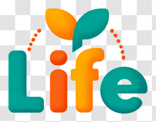 Life Logo - Colorful Life Logo With Leaf Transparent PNG