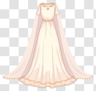 Chiffon Wedding Dress - Elegant White Dress With Heart Detail Transparent PNG