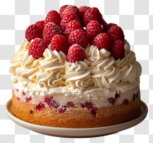 Cake - Raspberry And Cream Cake For Special Occasions Transparent PNG