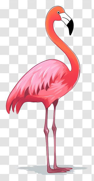Pink Flamingo - Tropical Pink Flamingo In Elegant Style Transparent PNG