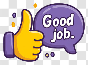 Good Job - Good Job Speech Bubble With Thumbs Up Transparent PNG