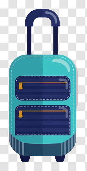 Travel - Blue Suitcase With Pockets Transparent PNG