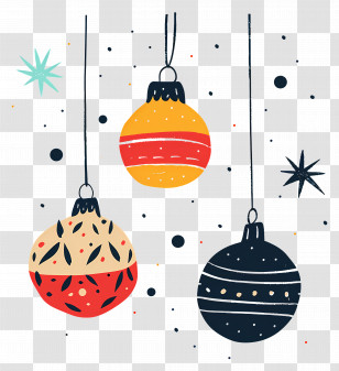 Christmas Baubles - Festive Christmas Tree Ornaments Transparent PNG