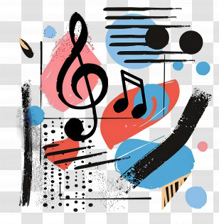 Music Note - Abstract Art With Music Notes Transparent PNG