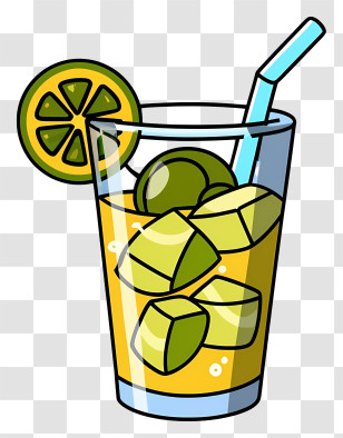Cartoon Image - Refreshing Lemon Drink In Cartoon Style Transparent PNG