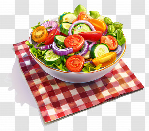 Healthy Salad - Bowl Of Fresh Vegetable Salad Transparent PNG