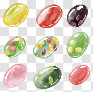 Jelly Beans - Colorful Jelly Beans Illustration Transparent PNG