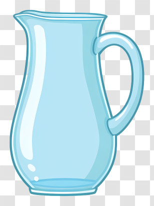 Empty Water Jug - Blue Glass Pitcher Transparent PNG