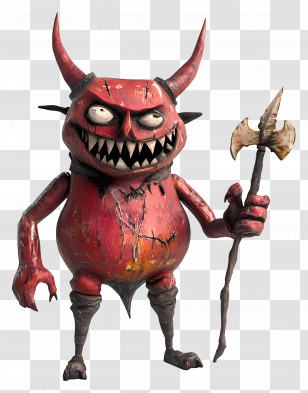 Halloween Devil - Cartoon Red Devil Character Transparent PNG