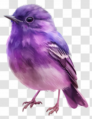 Purple Bird - Purple Bird Illustration With Feathers Transparent PNG